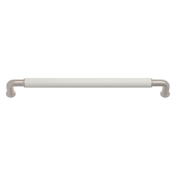 Turnstyle Designs Cabinet handles - White leather / Polished nickel - Model RF1300