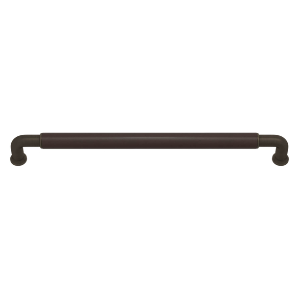 Turnstyle Designs Cabinet handles - Chocolate colored leather / Vintage Patina- Model RF1512