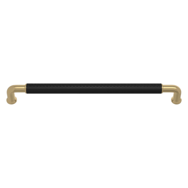 Turnstyle Designs Cabinet handles - Black leather / Polished Brass- Model RF1512