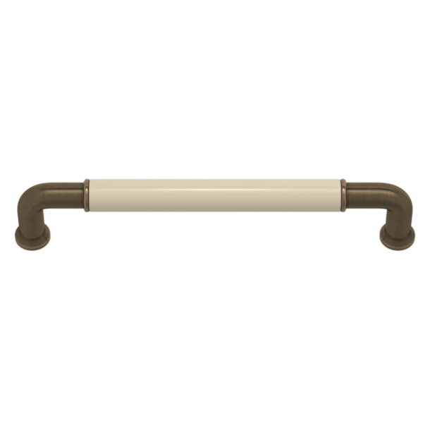 Turnstyle Designs Cabinet handles - Off-white Amalfine / Antique brass - Model YF1163
