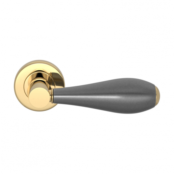 Turnstyle Design Door handle - Amalfine - Alupewt / Polished brass - Model D1002