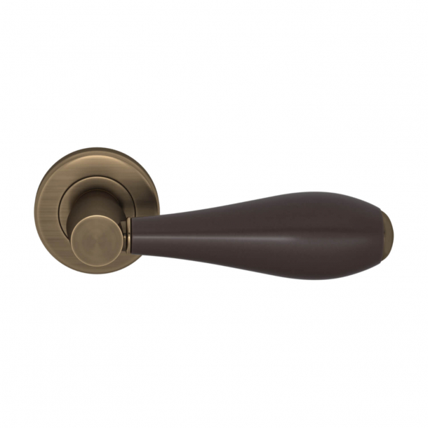 Klamka do drzwi - Turnstyle Design - Amalfine - Kolor kakao / Antyczny mosi&#261;dz - Model D1002