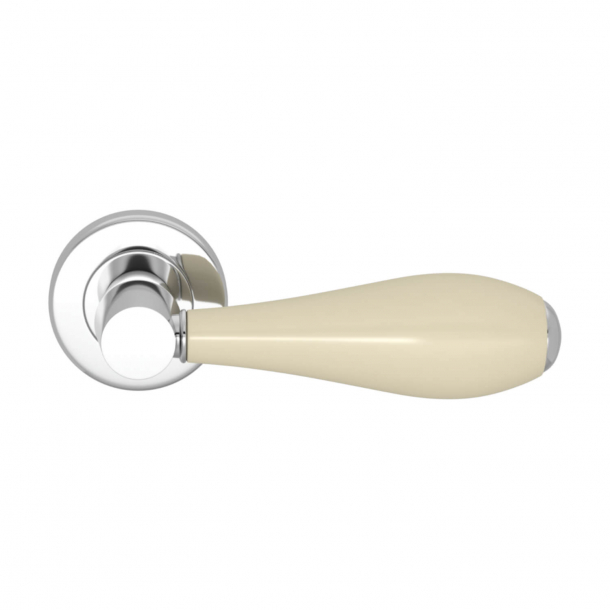 Turnstyle Design Door handle - Amalfine - Bone / Bright chrome - Model D1002