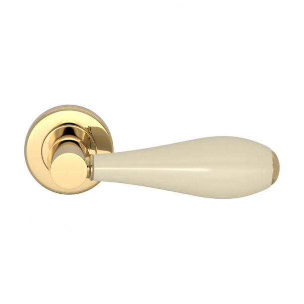 Turnstyle Design Door handle - Amalfine - Bone / Polished brass - Model D1002