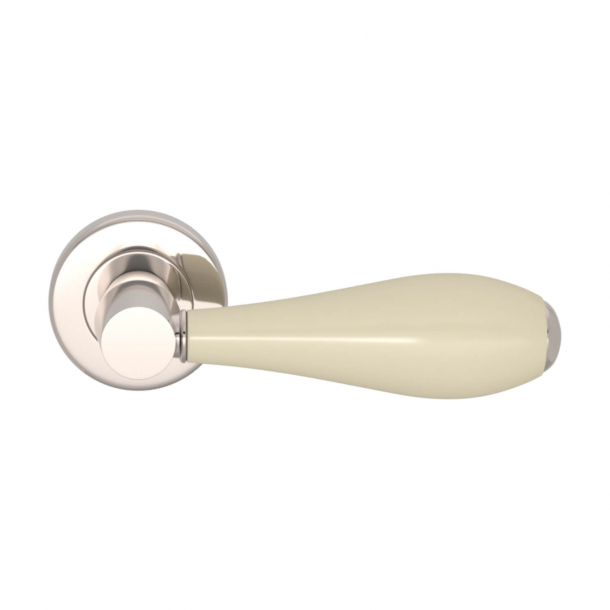 Turnstyle Design Door handle - Amalfine - Bone / Polished nickel - Model D1002