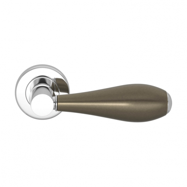 Turnstyle Design Door handle - Amalfine - Silver bronze / Bright chrome - Model D1002