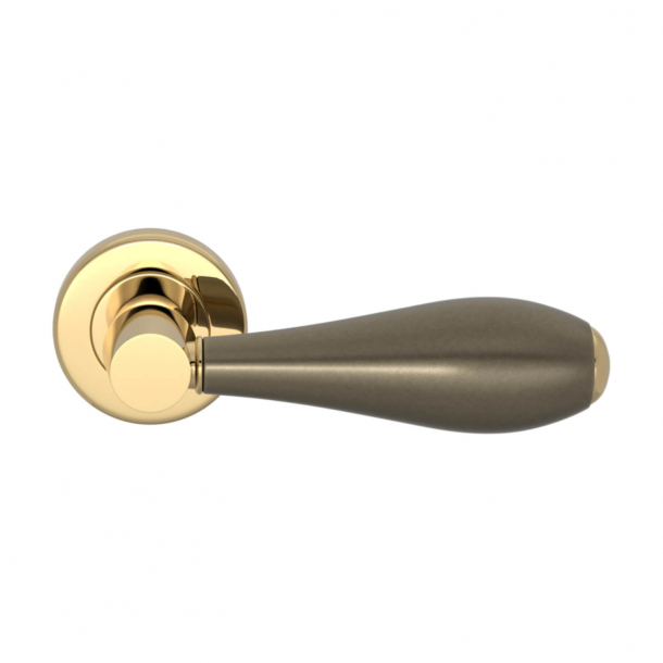 Turnstyle Design Door handle - Amalfine - Silver bronze / Polished brass - Model D1002