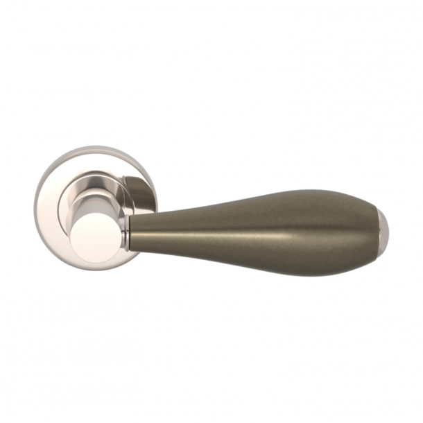Turnstyle Design Door handle - Amalfine - Silver bronze / Polished nickel - Model D1002