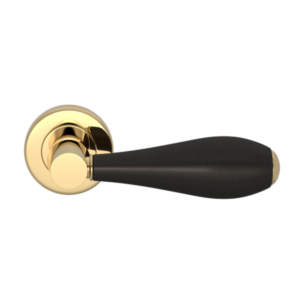 Turnstyle Design Door handle - Amalfine - Black bronze / Polished brass - Model D1002