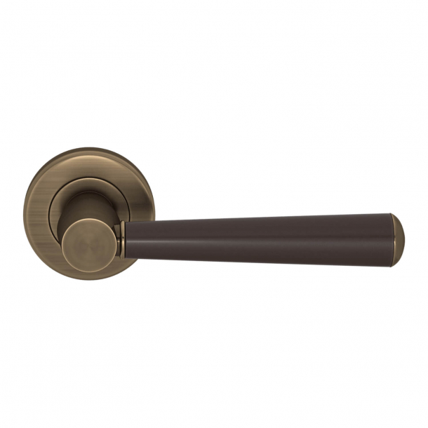Turnstyle Design Door handle - Amalfine - Cocoa / Antique brass - Model D1332