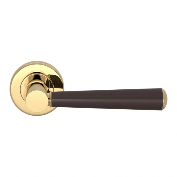 Turnstyle Design Door handle - Amalfine - Cocoa / Polished brass - Model D1332