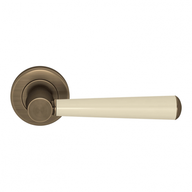 Turnstyle Design Door handle - Amalfine - Bone / Antique brass - Model D1332
