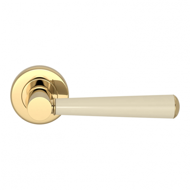 Turnstyle Design Door handle - Amalfine - Bone / Polished brass - Model D1332