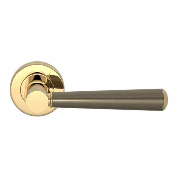 Turnstyle Design Door handle - Amalfine - Silver bronze/ Polished brass - Model D1332