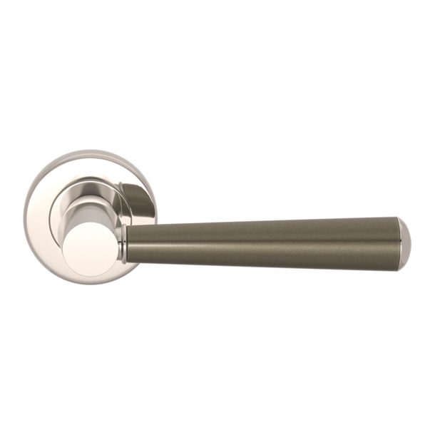 Turnstyle Design Door handle - Amalfine - Silver bronze / Polished nickel - Model D1332
