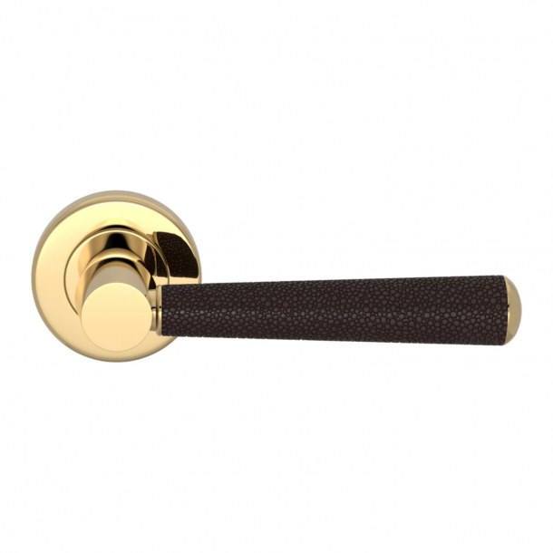Turnstyle Design Door handle - Amalfine - Cocoa / Polished brass - Model D2005