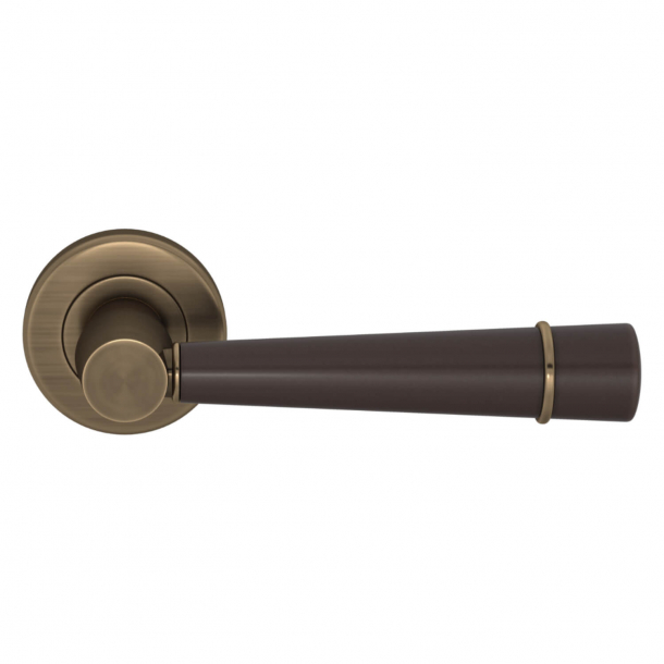 Turnstyle Design Door handle - Amalfine - Cocoa / Antique brass - Model D3240