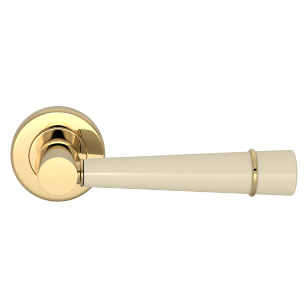 Turnstyle Design Door handle - Amalfine - Bone / Polished brass - Model D3240
