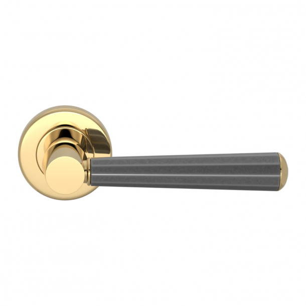 Turnstyle Design Door handle - Amalfine - Alupewt / Polished brass - Model D3280