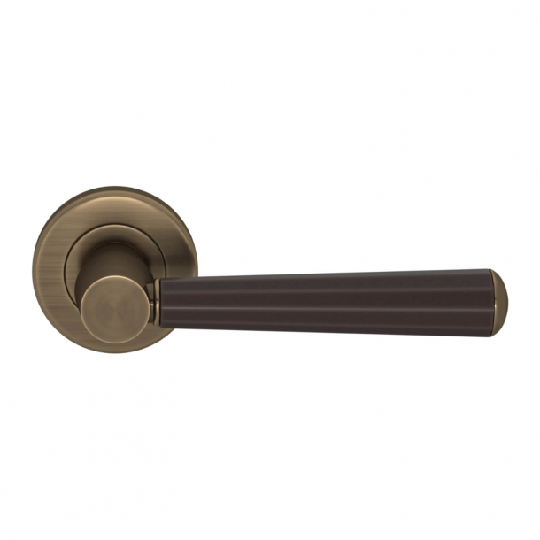 Turnstyle Design Door handle - Amalfine - Cocoa / Antique brass - Model D3280