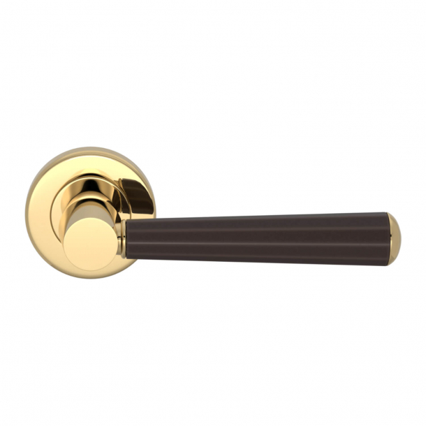 Turnstyle Design Door handle - Amalfine - Cocoa / Polished brass - Model D3280