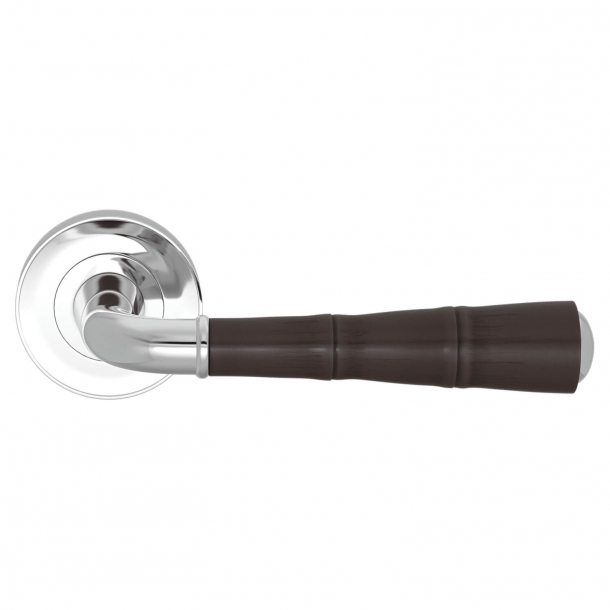 Turnstyle Design Door handle - Amalfine - Cocoa / Bright chrome - Model DF3009