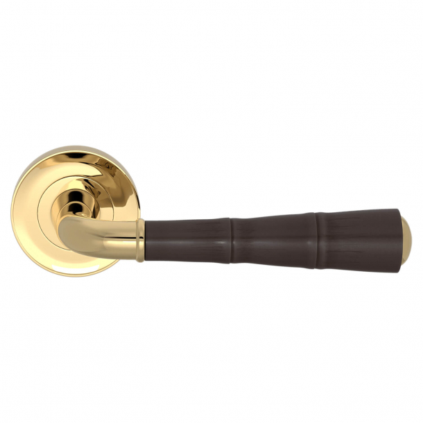 Turnstyle Design Door handle - Amalfine - Cocoa / Polished brass - Model DF3009