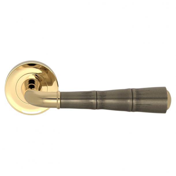 Turnstyle Design Door handle - Amalfine - Silver bronze / Polished brass - Model DF3009