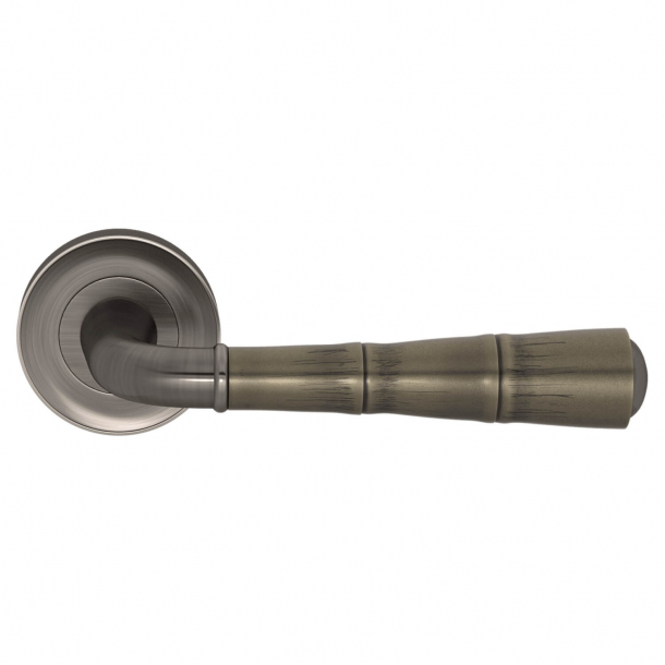 Turnstyle Design Door handle - Amalfine - Silver bronze / Vintage nickel - Model DF3009
