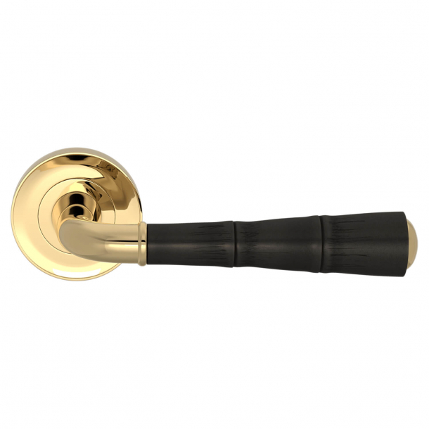 Turnstyle Design Door handle - Amalfine - Black bronze / Polished brass - Model DF3009