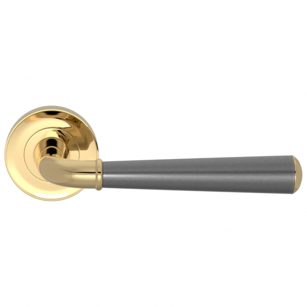 Turnstyle Design Door handle - Amalfine - Alupewt / Polished brass - Model DF3015