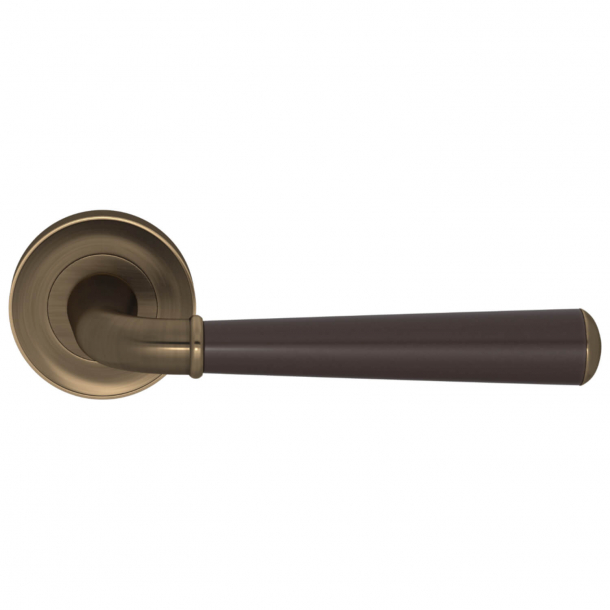 Turnstyle Design Door handle - Amalfine - Cocoa / Antique brass - Model DF3015