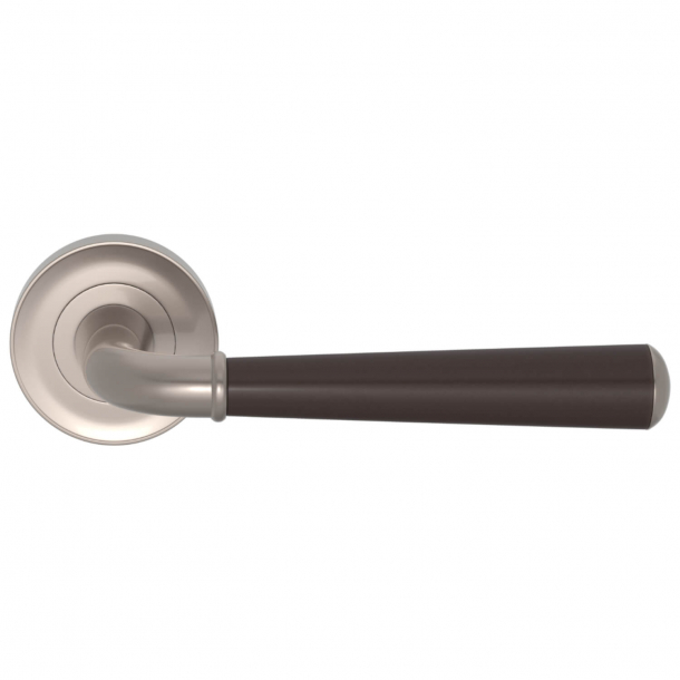 Turnstyle Design Door handle - Amalfine - Cocoa / Satin nickel - Model DF3015