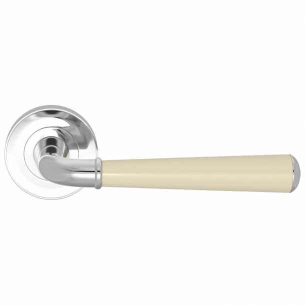Turnstyle Design Door handle - Amalfine - Bone / Bright chrome - Model DF3015