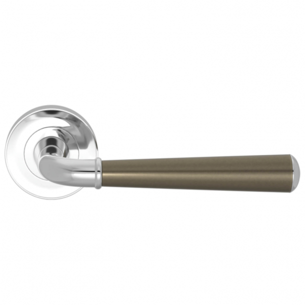 Turnstyle Design Door handle - Amalfine - Silver bronze / Bright chrome - Model DF3015