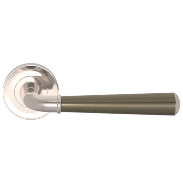 Turnstyle Design Door handle - Amalfine - Silver bronze / Polished nickel - Model DF3015