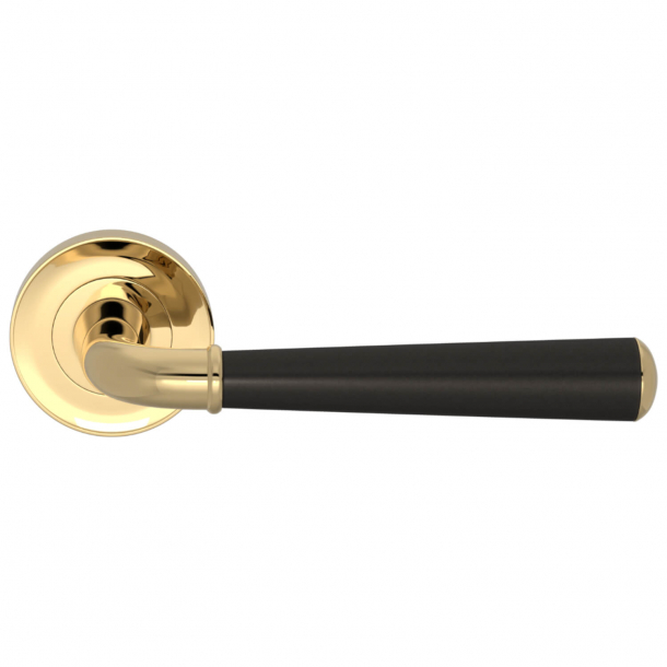 Turnstyle Design Door handle - Amalfine - Black bronze / Polished brass - Model DF3015