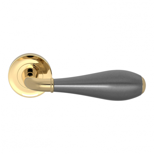 Turnstyle Design Door handle - Amalfine - Alupewt / Polished brass - Model DF3025