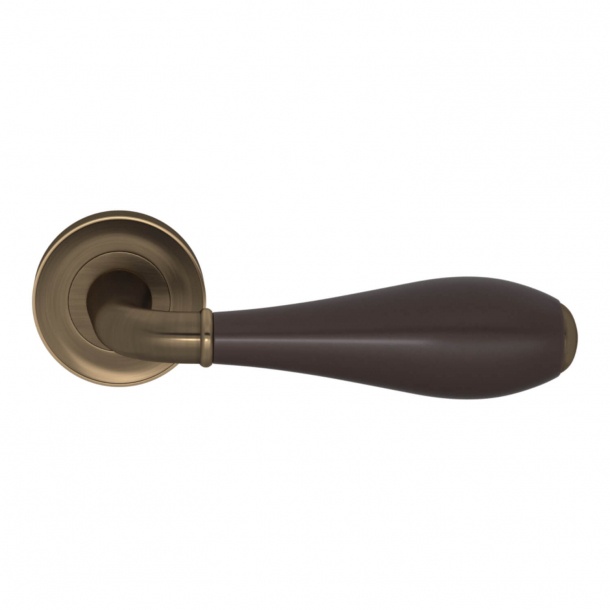 Klamka do drzwi - Amalfine - Kolor kakaowy / Mosi&#261;dz antyczny - Turnstyle Design - Model DF3025