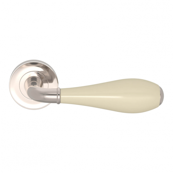 Turnstyle Design Door handle - Amalfine - Bone / Polished nickel - Model DF3025