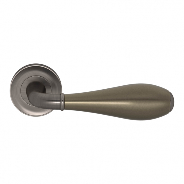 Turnstyle Design Door handle - Amalfine - Silver bronze / Vintage nickel - Model DF3025