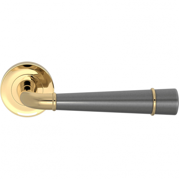 Turnstyle Design Door handle - Amalfine - Alupewt / Polished brass - Model DF3260
