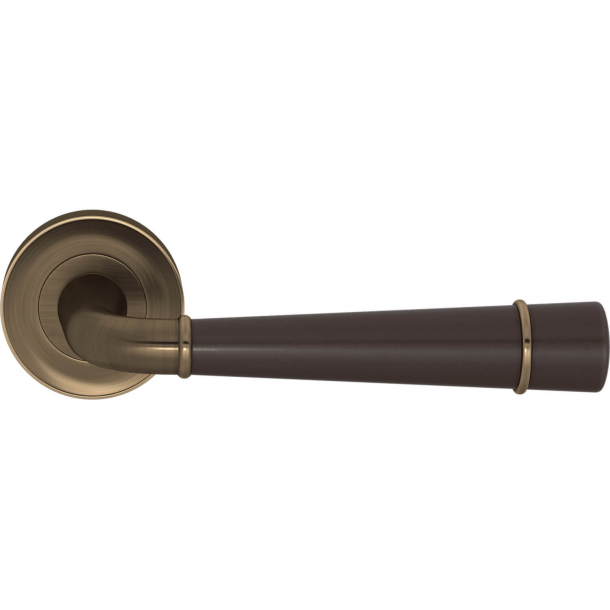 Turnstyle Design Door handle - Amalfine - Cocoa / Antique brass - Model DF3260