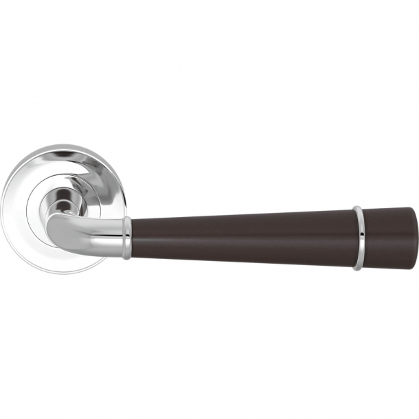 Turnstyle Design Door handle - Amalfine - Cocoa / Bright chrome - Model DF3260