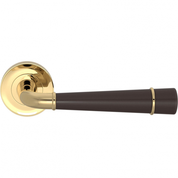 Turnstyle Design Door handle - Amalfine - Cocoa / Polished brass - Model DF3260