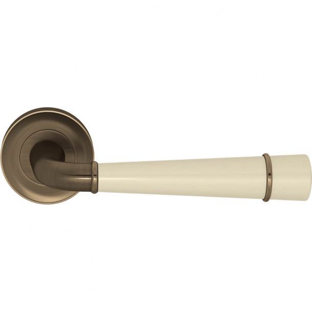Turnstyle Design Door handle - Amalfine - Bone / Antique brass - Model DF3260