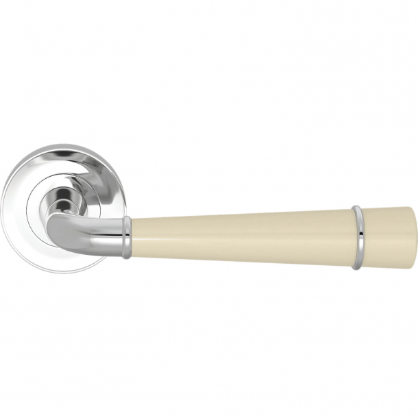 Turnstyle Design Door handle - Amalfine - Bone / Bright chrome - Model DF3260