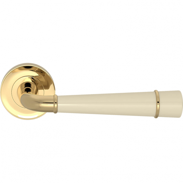 Turnstyle Design Door handle - Amalfine - Bone / Polished brass - Model DF3260