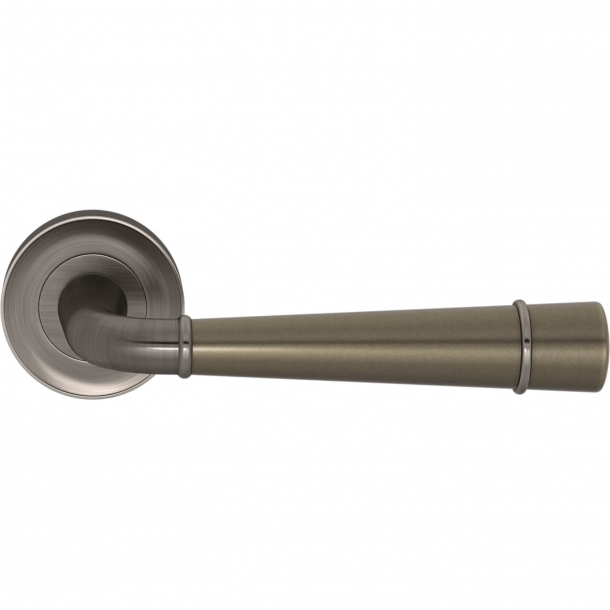 Turnstyle Design Door handle - Amalfine - Silver bronze/ Vintage nickel - Model DF3260