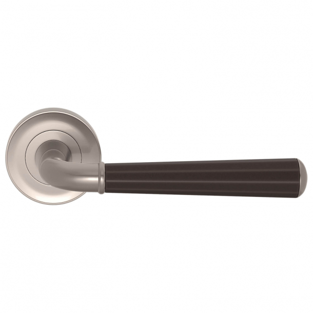 Door handle - Turnstyle Design - Amalfine - Cocoa / Satin nickel - Model DF3270